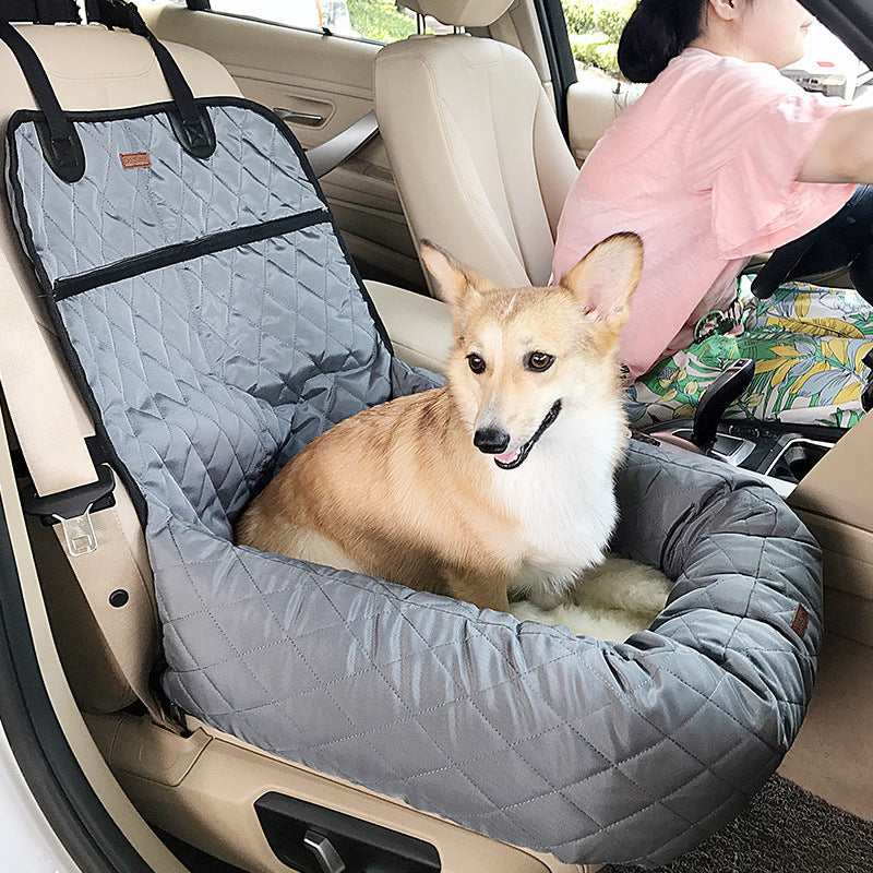 Multifunctional Pet Car Seat Bed with Thick Cushion – Dog & Cat Travel Bed
