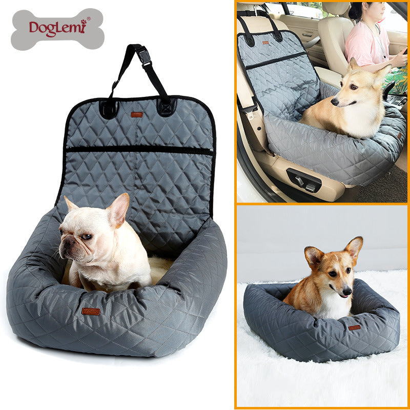 Multifunctional Pet Car Seat Bed with Thick Cushion – Dog & Cat Travel Bed