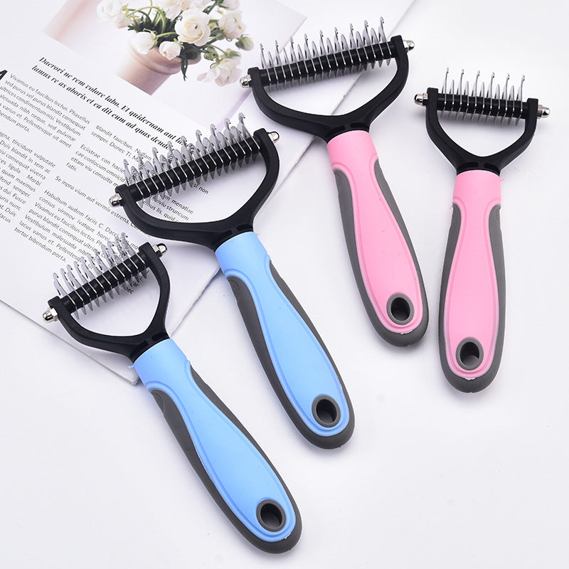 Double-Sided Stainless Steel Pet Grooming Comb for Dogs & Cats