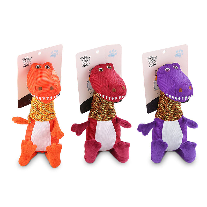 Squeaky Plush Dinosaur Dog Toy – Soft Chew Toy for Dogs