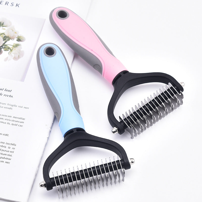 Double-Sided Stainless Steel Pet Grooming Comb for Dogs & Cats