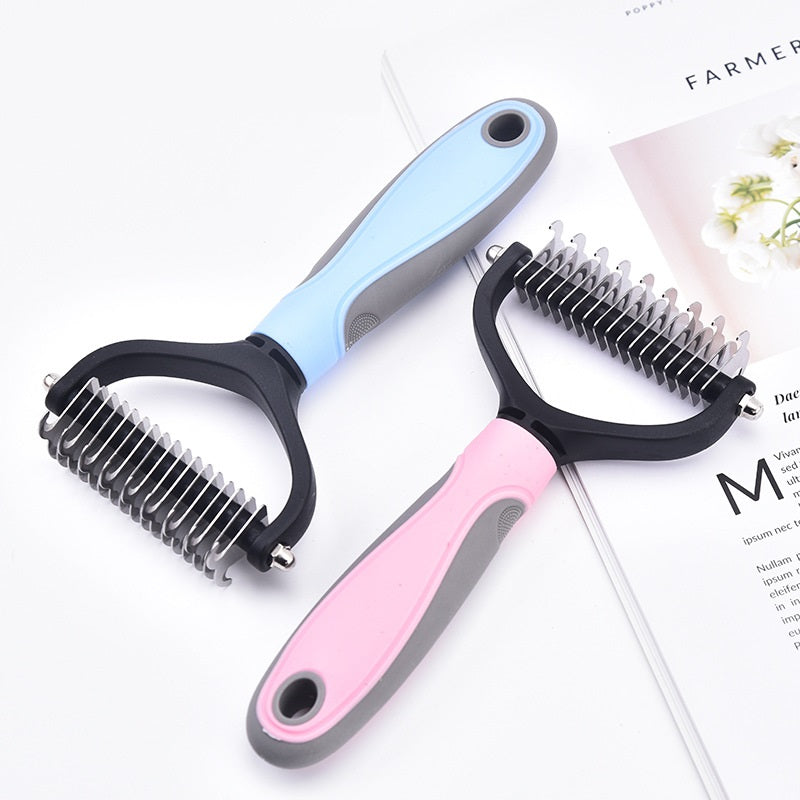 Double-Sided Stainless Steel Pet Grooming Comb for Dogs & Cats
