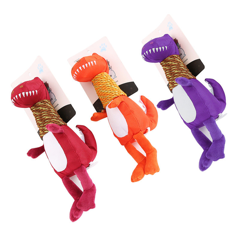 Squeaky Plush Dinosaur Dog Toy – Soft Chew Toy for Dogs