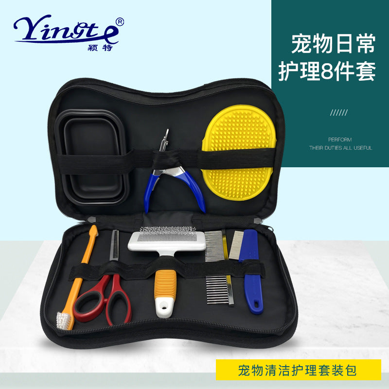 All-in-One Pet Grooming Kit with Brushes & Nail Clipper – Perfect for Travel